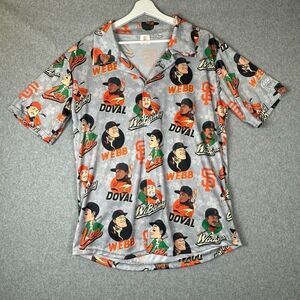 SF Giants baseball button front shirt mens Medium hawaiian sports gorpcore